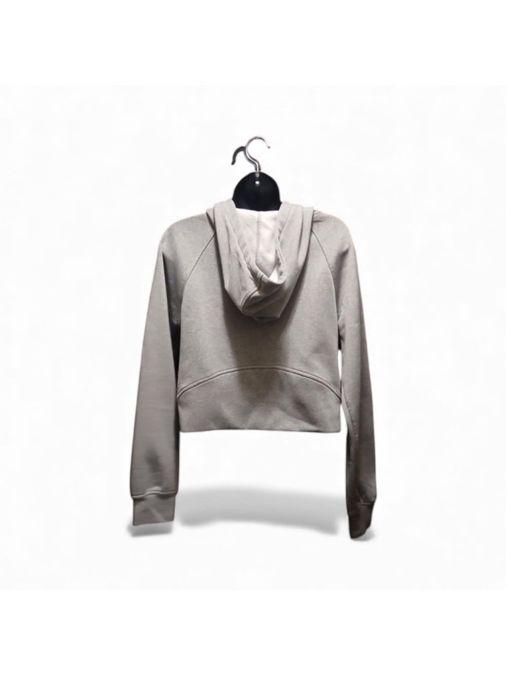 Women's Small Cropped Quarter-Zip Fleece Hoodie Gray (JC210) - Picture 2 of 6